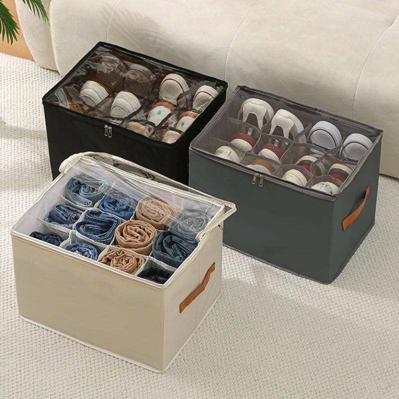 Sneaker Case - Foldable Fabric 12 Grid Shoe Storage