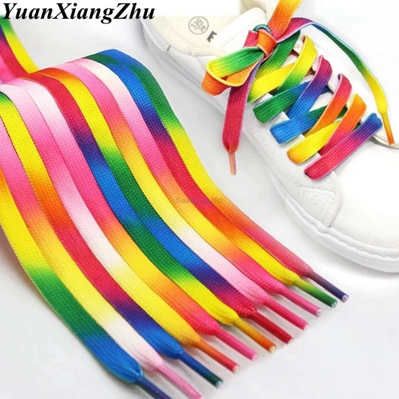 Sneaker Care Accessories - 1 Pair Colorful Gradient Shoelaces Rainbow